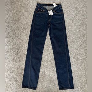 Zara Asymmetrical V Front Jeans Size 0 NWT